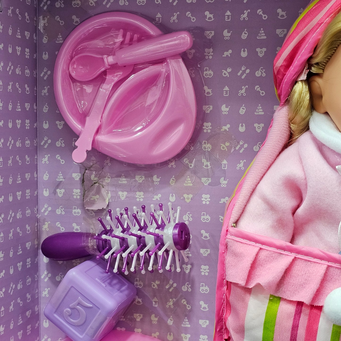 Baby Doll – with Accessories | Hair Comb, Potty Trainer, Blocks, Feeder, Hair Dryer & More | Bacha Toys