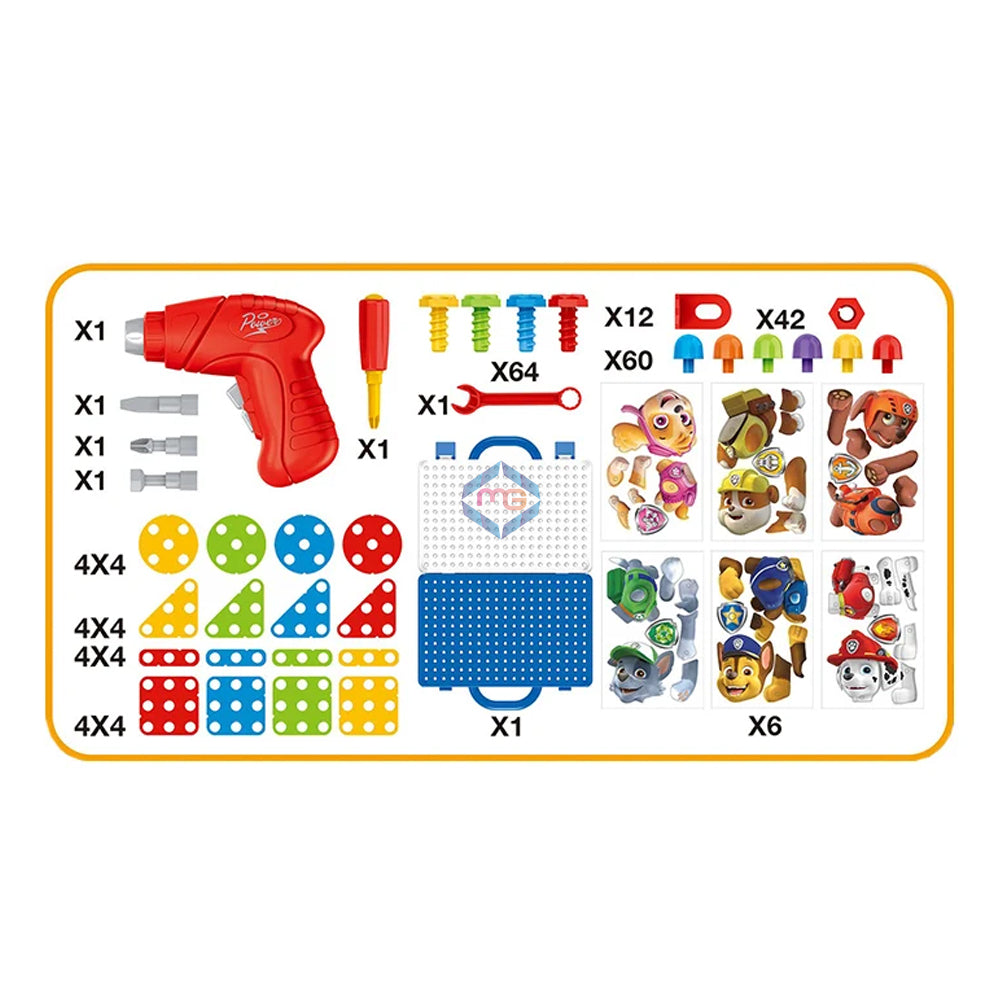 3-in-1 Real Power Tool Workbench Playset – 255 Pcs Puzzle Panel | Bacha Toys
