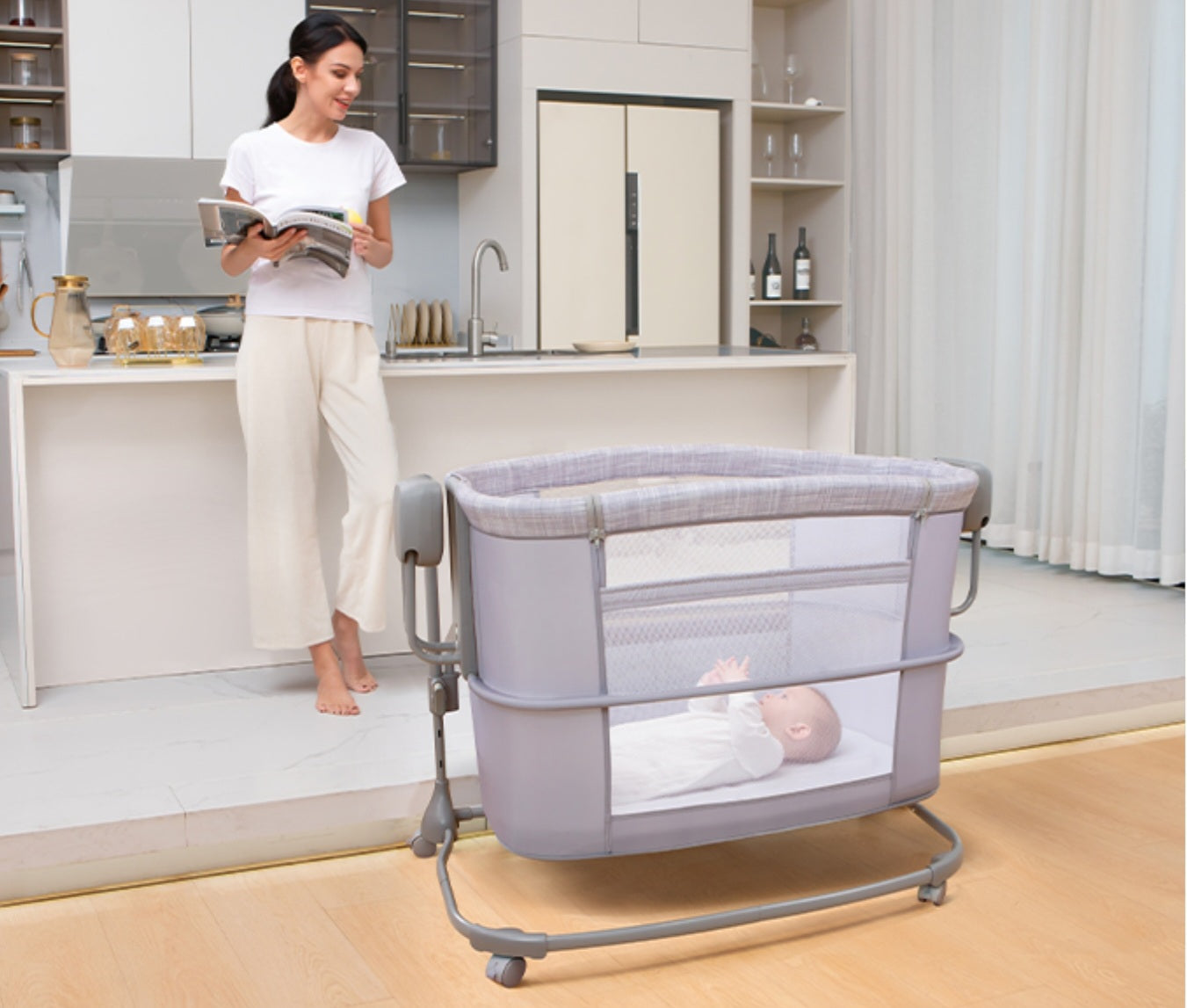 Deluxe 3-in-1 Bassinet – Smart, Safe & Comfortable Baby Cradle | Bacha Toys