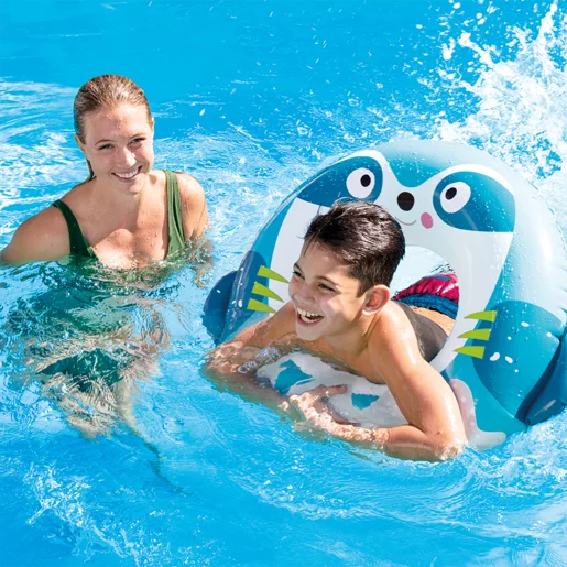 Intex Cute Animal Inflatable Swim Tube – Kids Pool Ring (33” x 30”) #59266