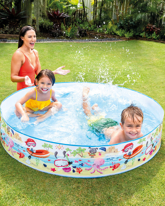 INTEX Fun at the Beach Snapset Pool (5′ x 10″) – Quick Setup Kiddie Pool