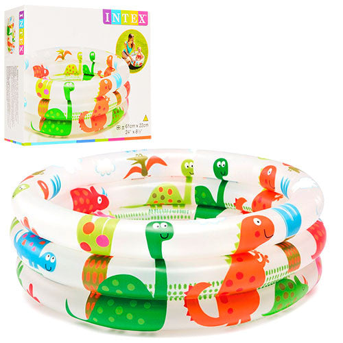 INTEX Dinosaur 3-Ring Baby Pool – 24″ D x 8.5″ H | Bacha Toys