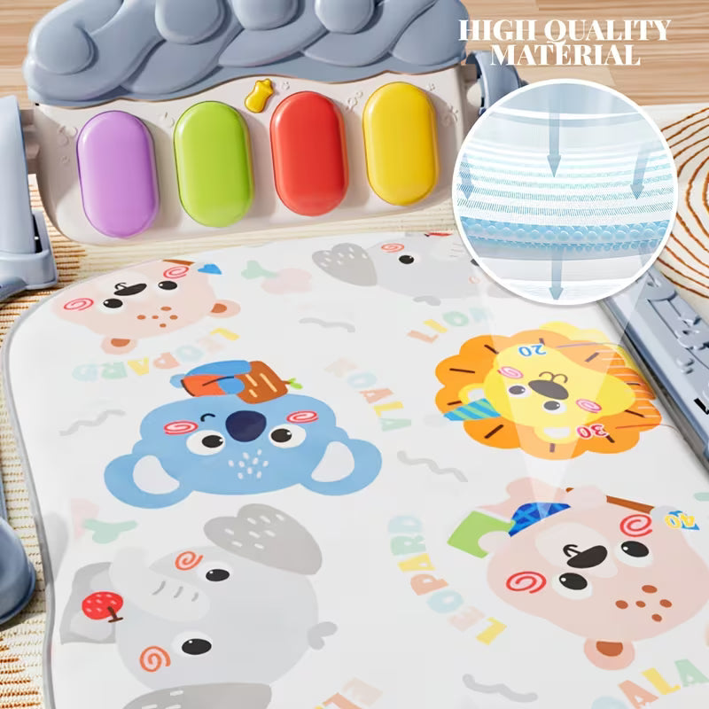 Baby Play Gym Mat 3-in-1 Piano Playmat – Interactive Activity Gym