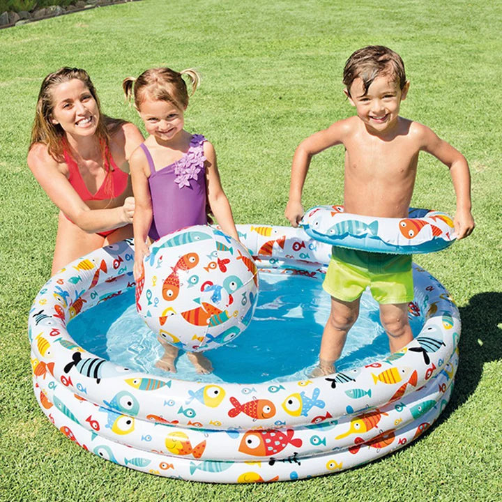 INTEX Fishbowl Pool Set – 52″ x 11″ with Matching Ball & Tube #59469