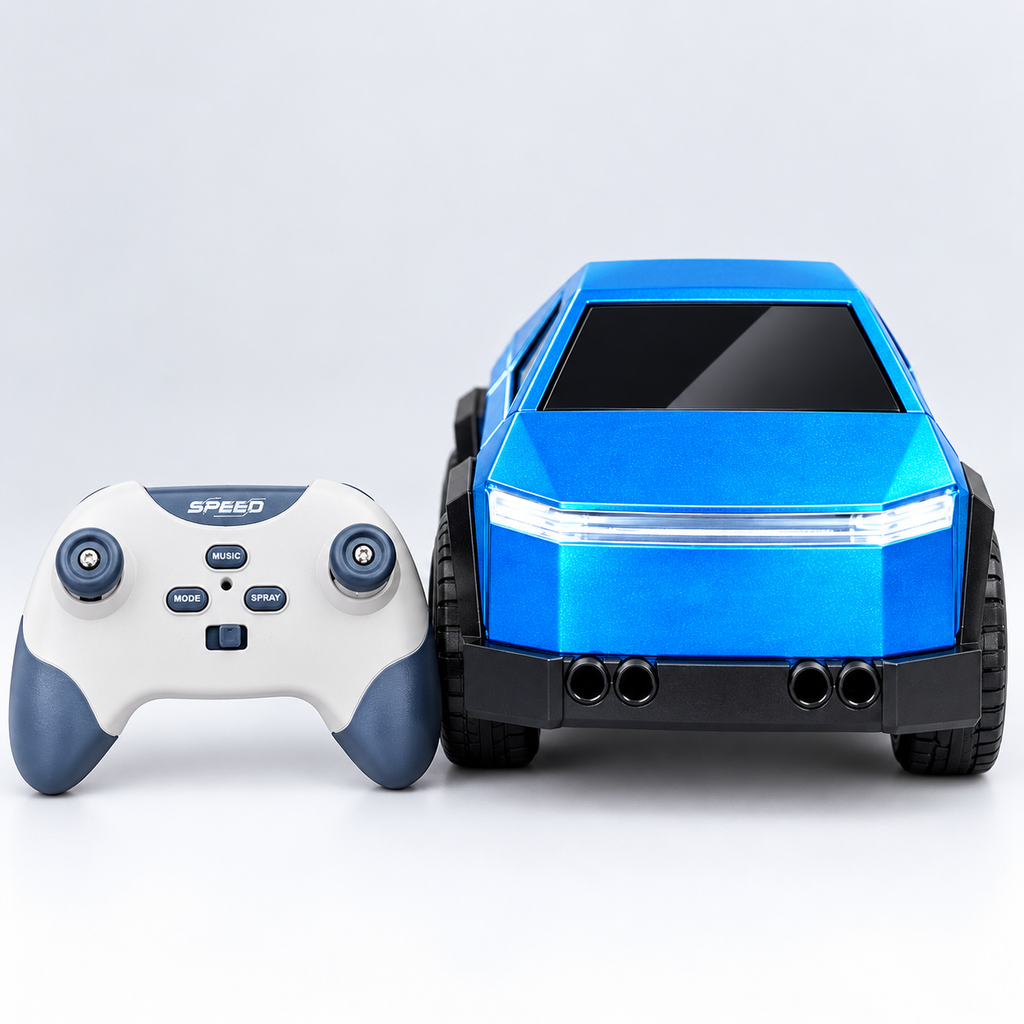Drift Spray Rechargeable RC Tesla Car with Follow & Escape Modes