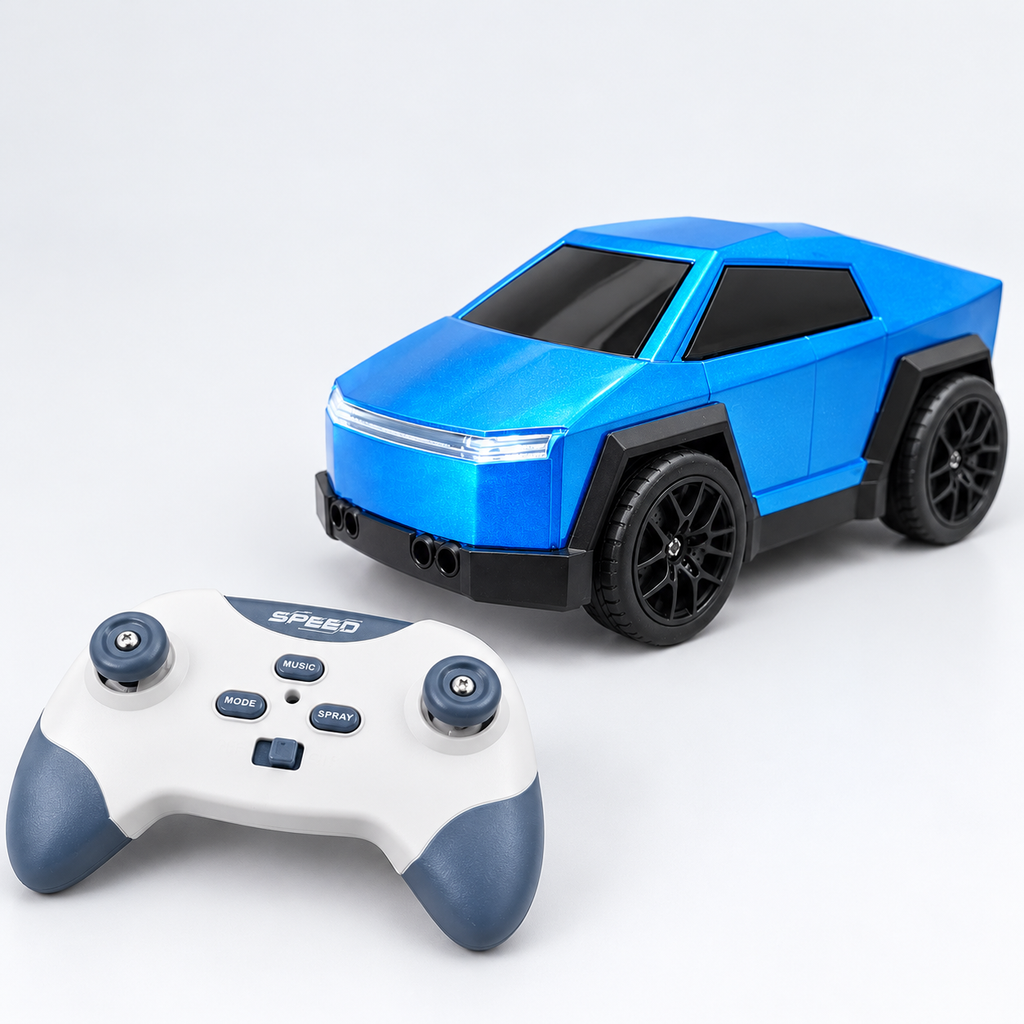 Drift Spray Rechargeable RC Tesla Car with Follow & Escape Modes