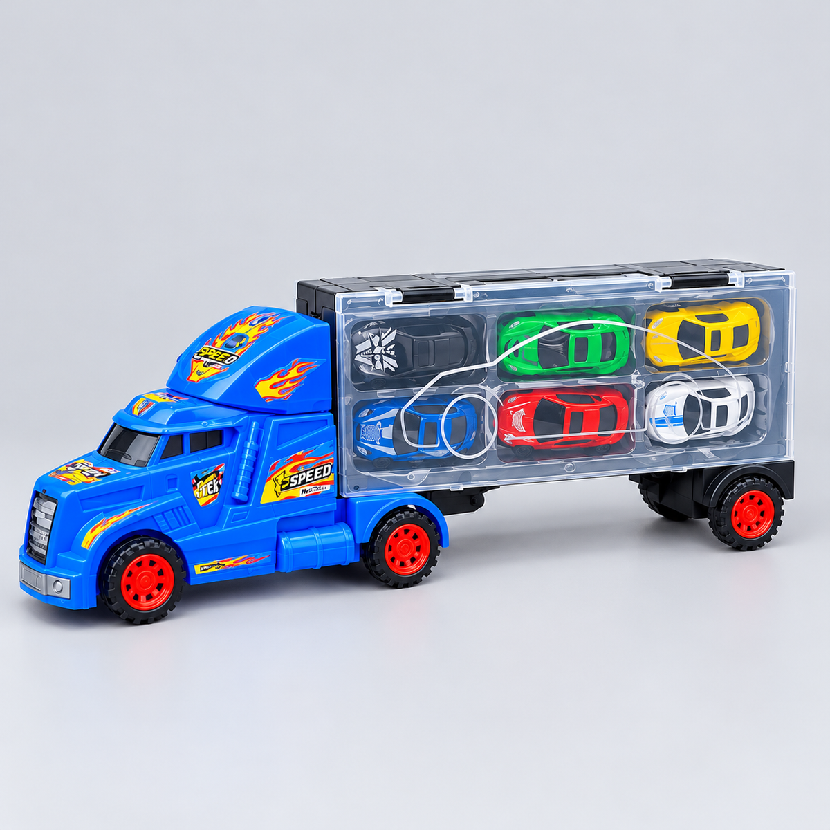 Hot Wheels Large Mobile Garage with 6 Metal Cars