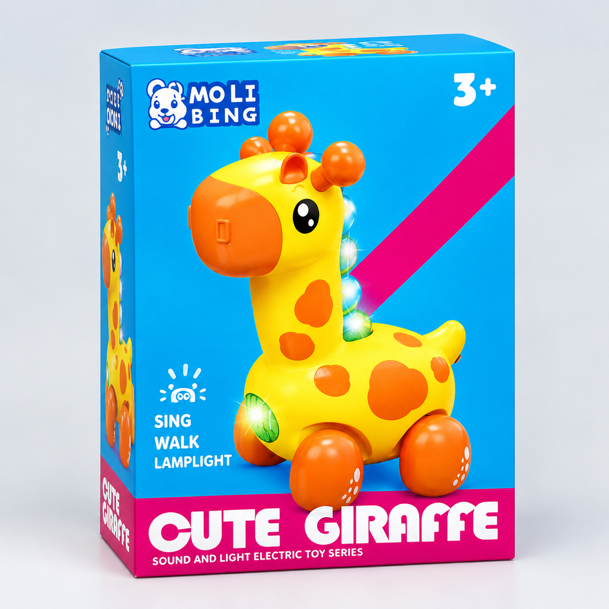 Cute Giraffe Electric Musical Toy with Lights & Pull Rope – 3+ Years