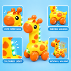 Cute Giraffe Electric Musical Toy with Lights & Pull Rope – 3+ Years