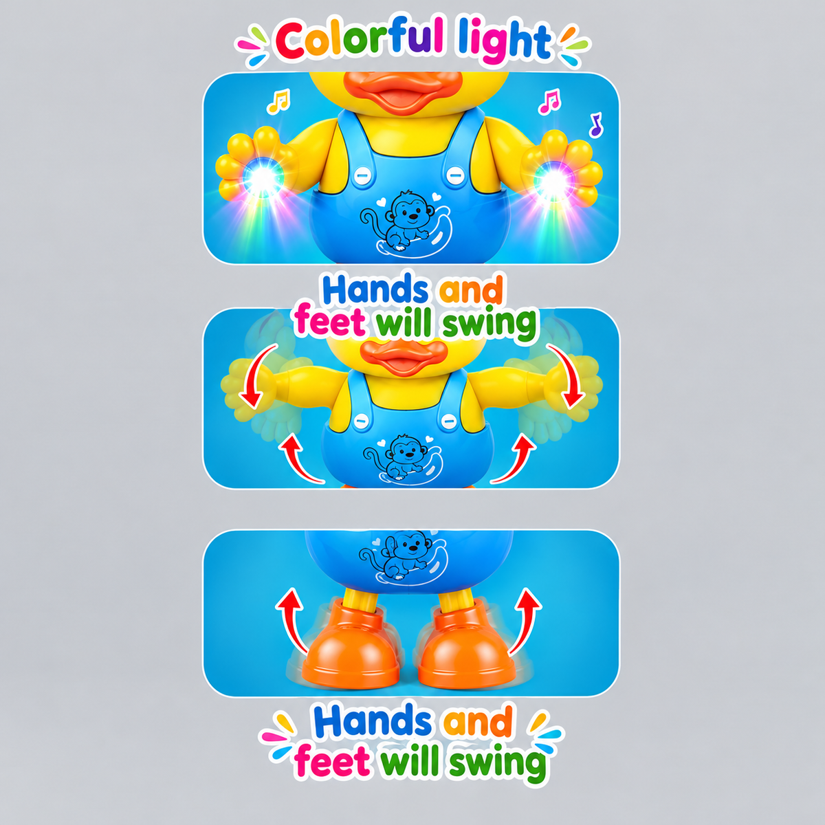 Funny Dancing Duck Musical Toy with Lights & Swinging Arms