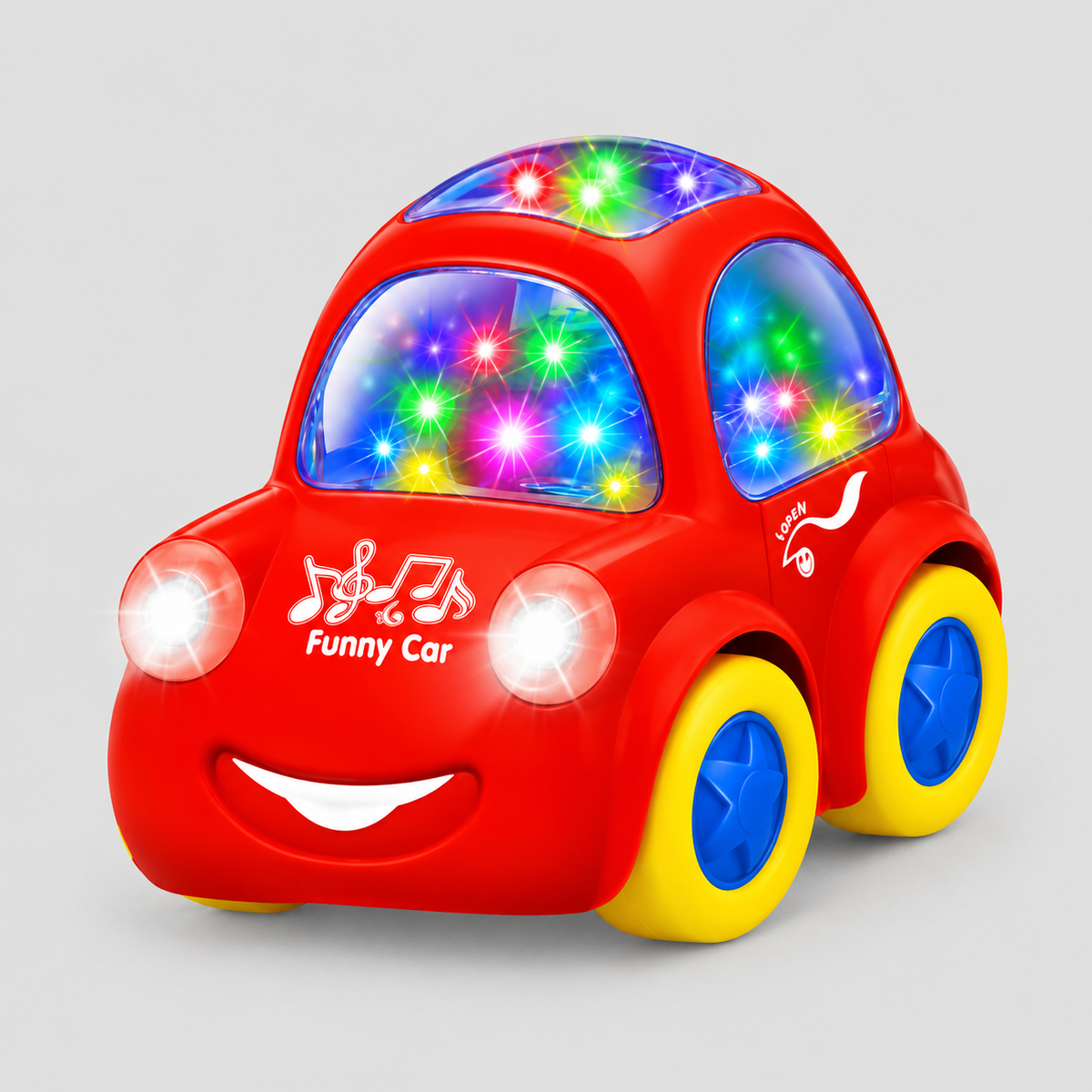 Musical Bump & Go Car Toy with Flashing Lights and Sound