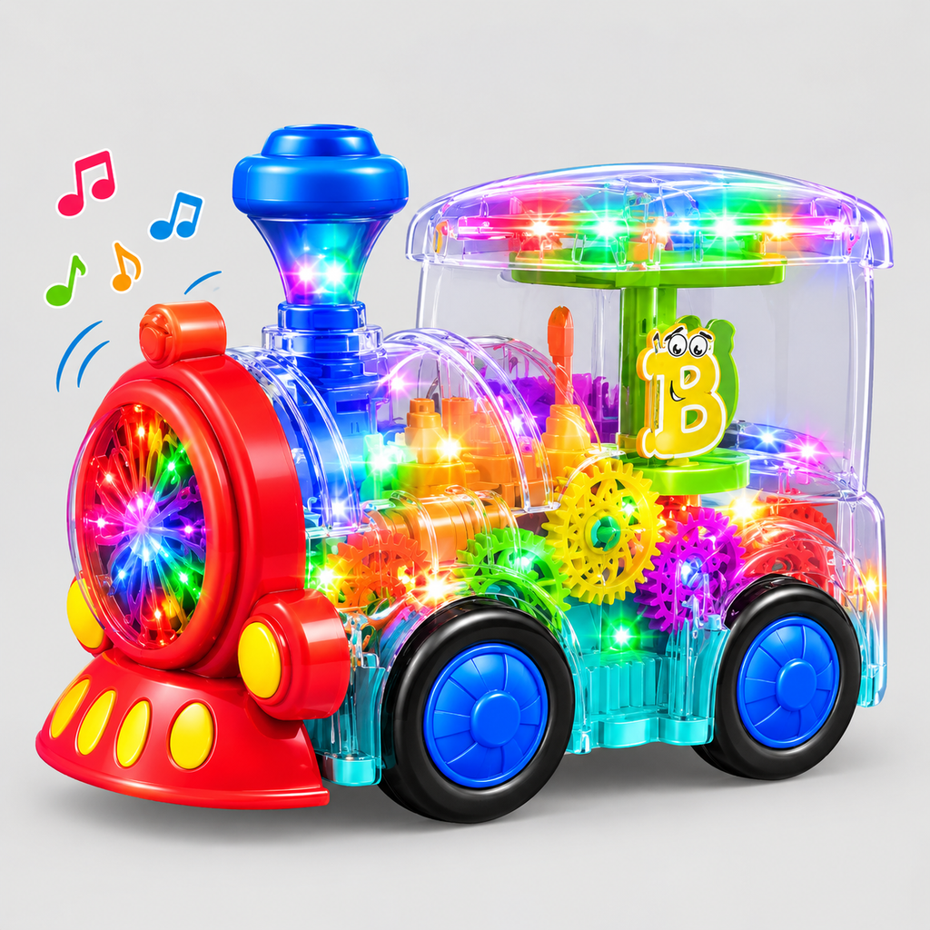Musical Gear Train Toy with Lights & Unbreakable Glass