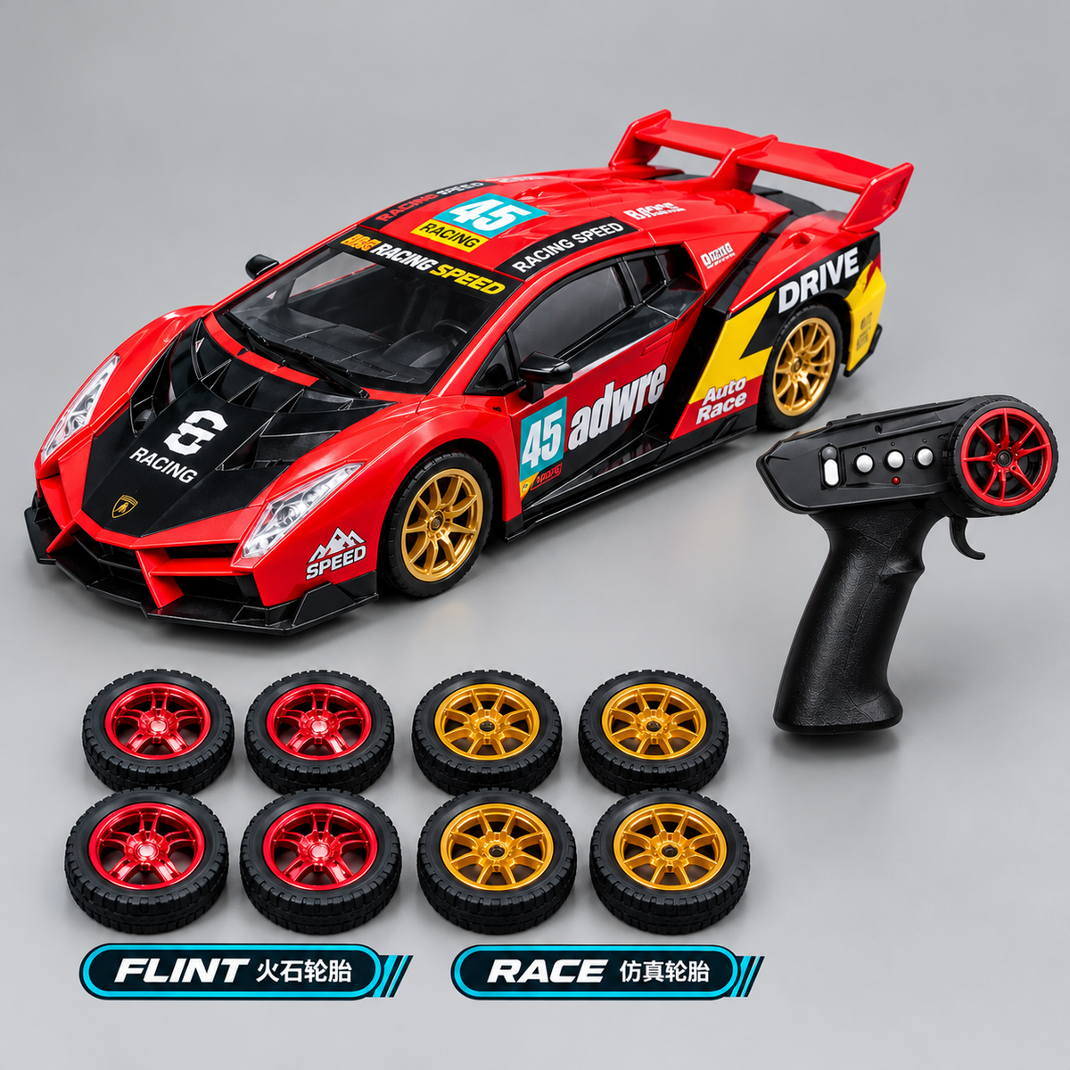 1:14 Scale 4WD Racing Car with Remote Control & Adjustable Speed