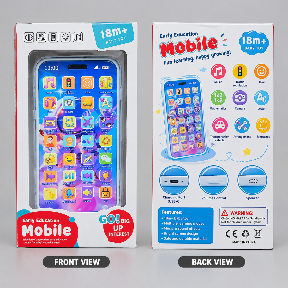 Early Education Mobile Toy – Rechargeable Learning Phone for Babies