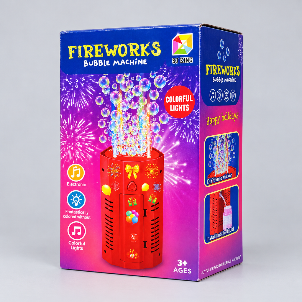 Firework Bubble Machine with Lights & Music
