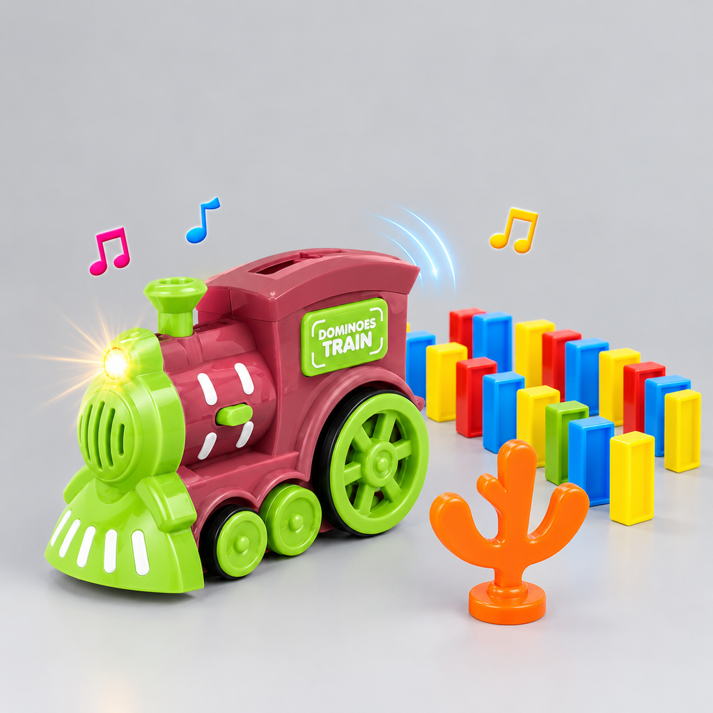 Domino train 60 dominos combine music light