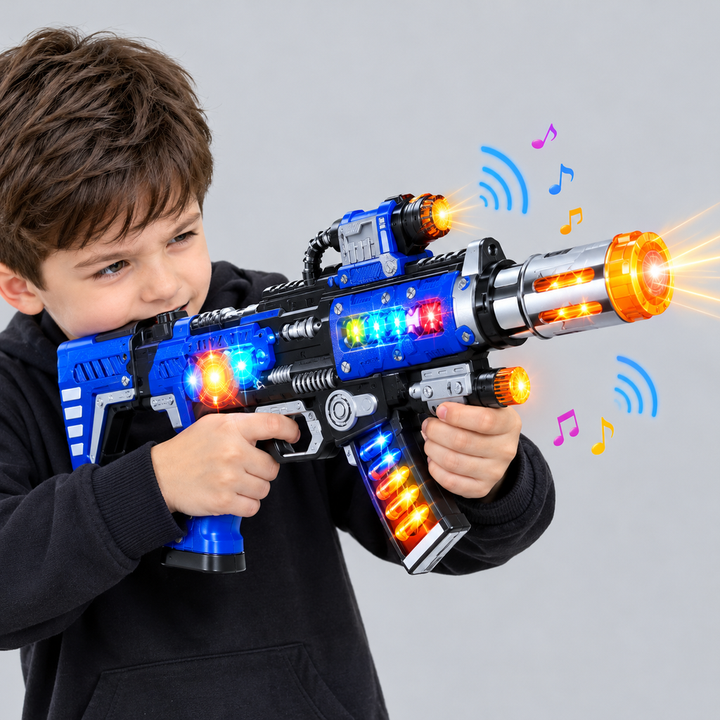Pioneer Warrior Electric Toy Gun with Sound & Light Effects – 33cm