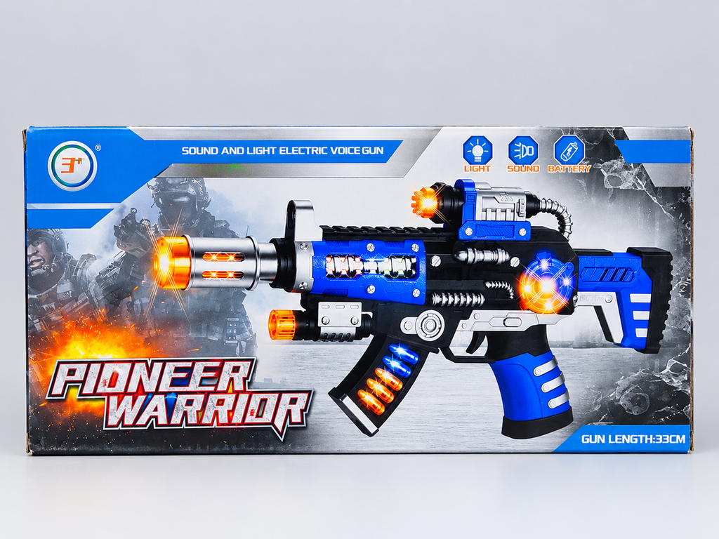 Pioneer Warrior Electric Toy Gun with Sound & Light Effects – 33cm