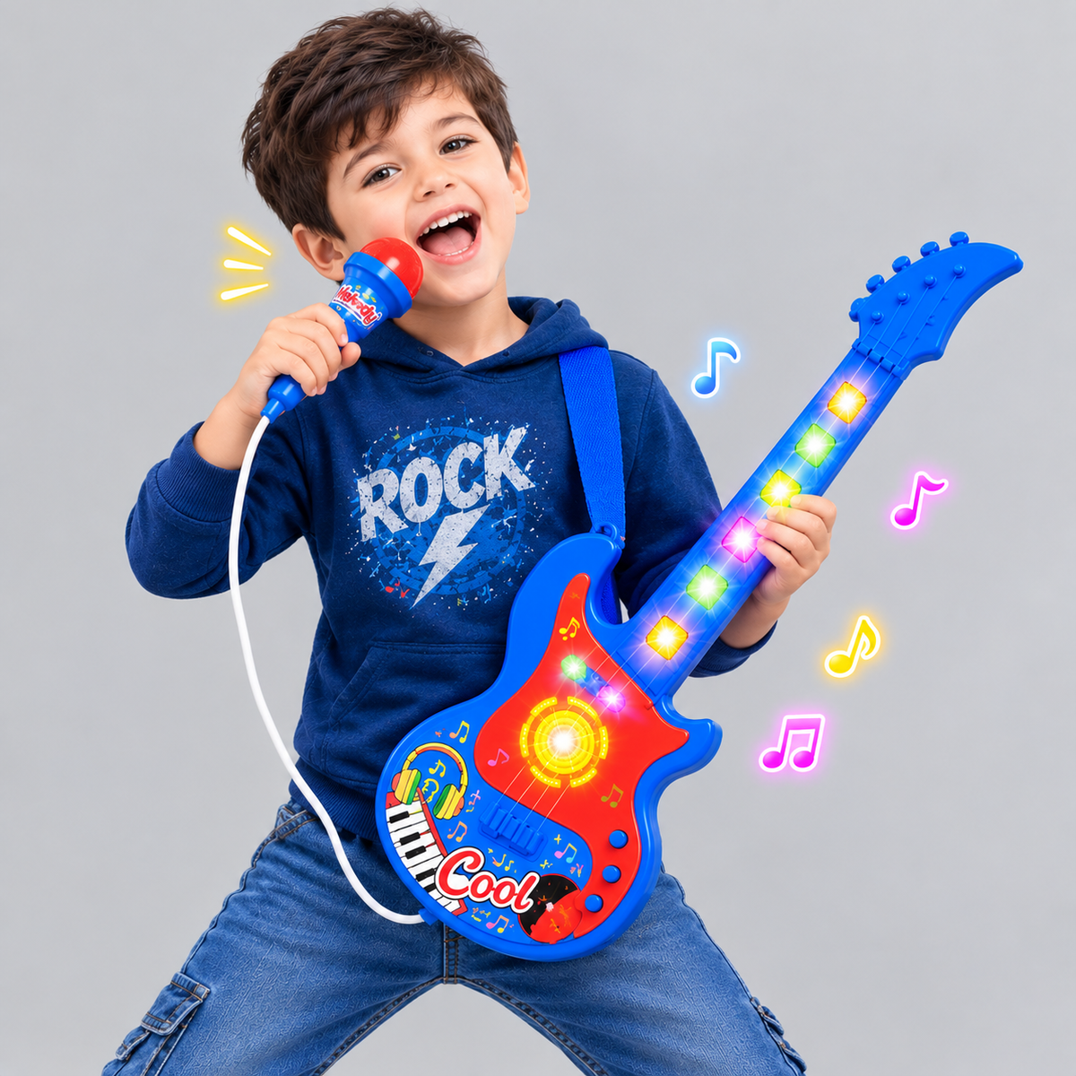 Musical Guitar Toy with Dynamic Music, Lights & Mobile Connectivity