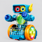 Electric Walking Robot Toy with Rotating Gears, Music & Lights