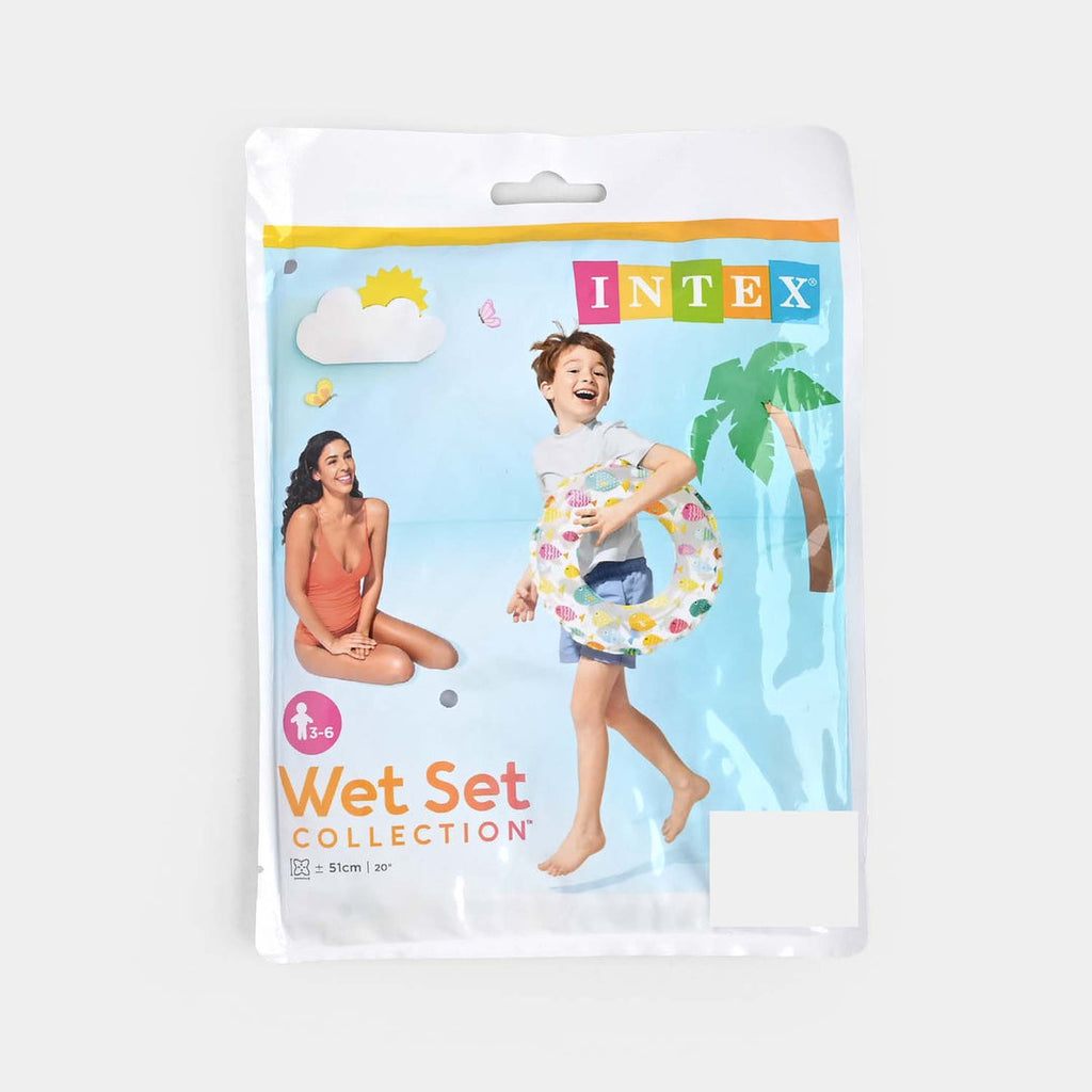 Intex Lively Print Swim Ring 20” – Kids Clear Top Pool Float (51cm) #59230