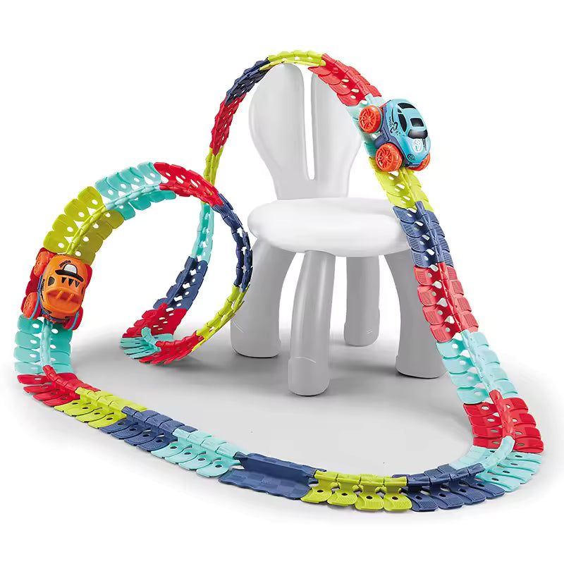 FlexiTrack 46-Piece Racing Set – Interchangeable Car Shells | Bacha Toys