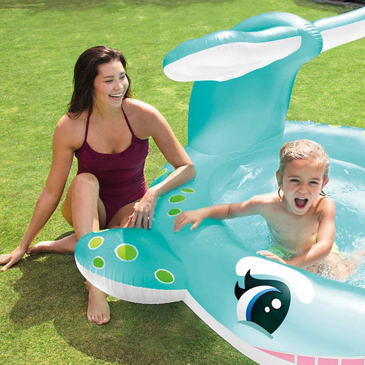 INTEX Whale Spray Pool Center (79” x 77” x 36”) | Bacha Toys