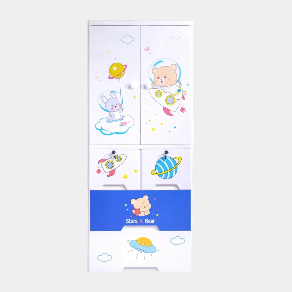 Kideez Wardrobe – Bear Space Print | Cute & Spacious Kids Storage | Bacha Toys
