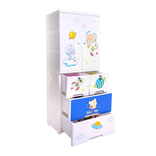Kideez Wardrobe – Bear Space Print | Cute & Spacious Kids Storage | Bacha Toys