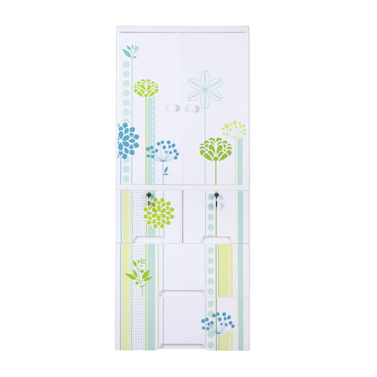Kideez Wardrobe – Green Flower Print | Stylish & Spacious Kids Storage | Bacha Toys