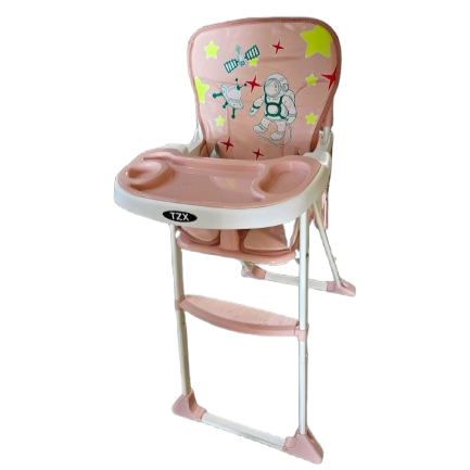 Baby High Chair Booster Feeding Set – Pink Colour | Bacha Toys