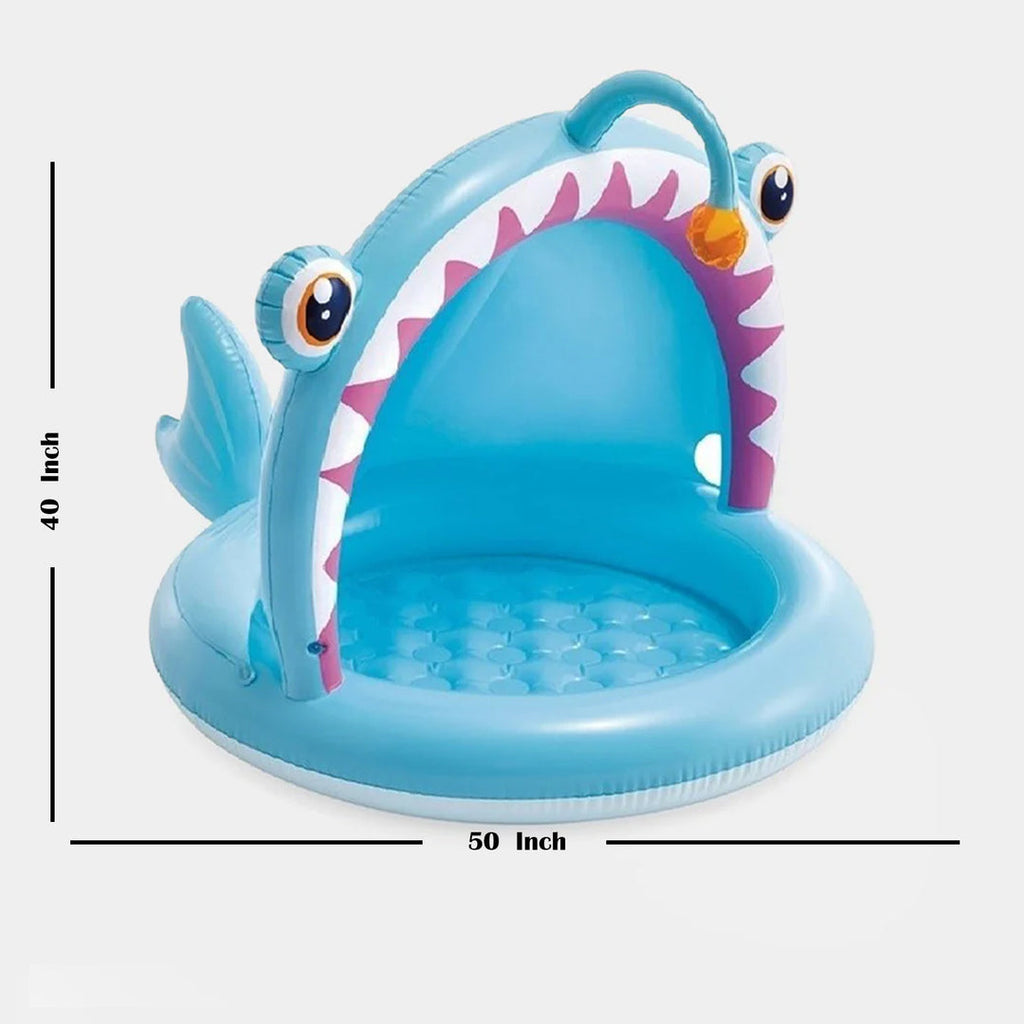 Intex Angler Fish Baby Pool – Sunshade Toddler Splash Pool #58419