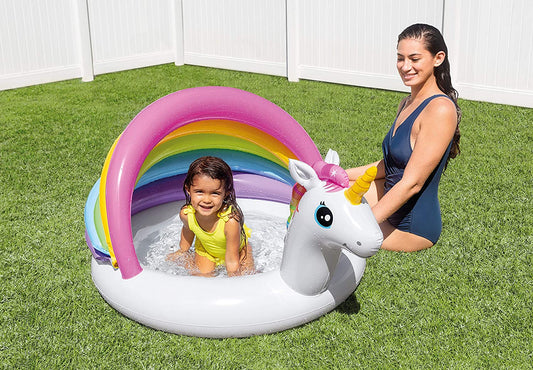 INTEX Unicorn Baby Pool (39.37″ x 106.3″ x 96.46″) | Bacha Toys