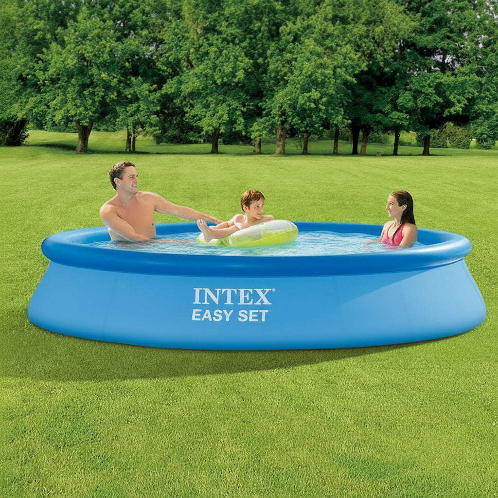 Intex Easy Set Inflatable Pool 10ft x 24” – Puncture Resistant Family Swimming Pool #28116