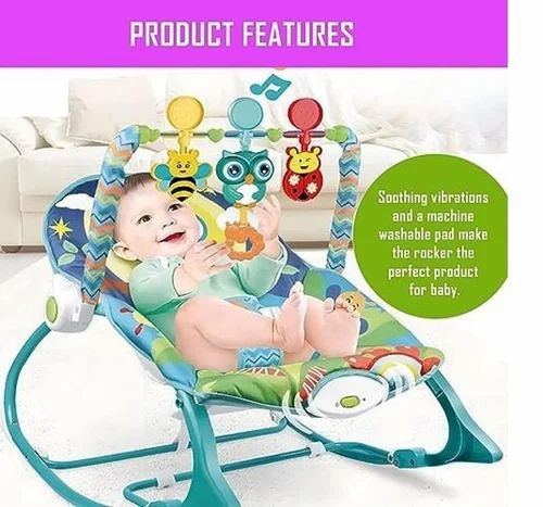 Baby Rocker – Infant to Toddler with Fold-Out Kickstand (0M+, 40 lbs / 18 kg) | Bacha Toys