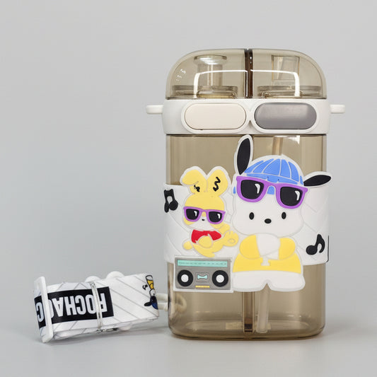 2-in-1 Kids Water Bottle 600ml – Straw & Sipper