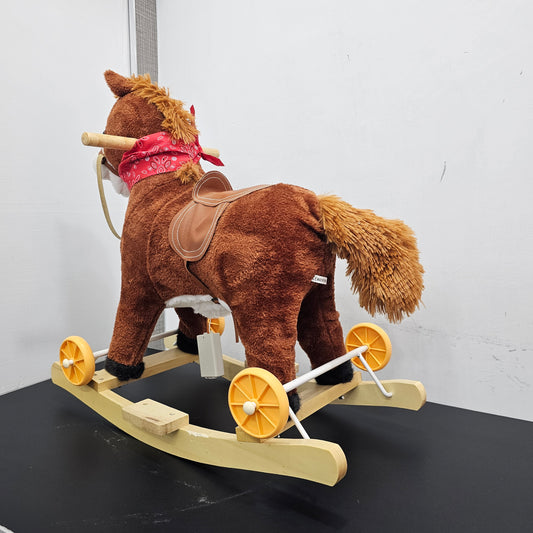 2-in-1 Stuff Rocking & Riding Horse with Music, Lights, Face & Tail Movement | Bacha Toys Pakistan
