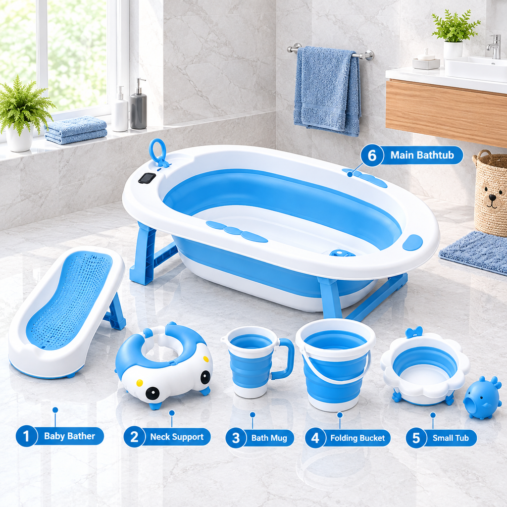 6-in-1 Foldable Baby Bath Tub #JYGW