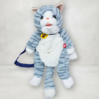 Learn to Speak Plush Cat with Shoulder Bag – Blue Colour | Bacha Toys Pakistan