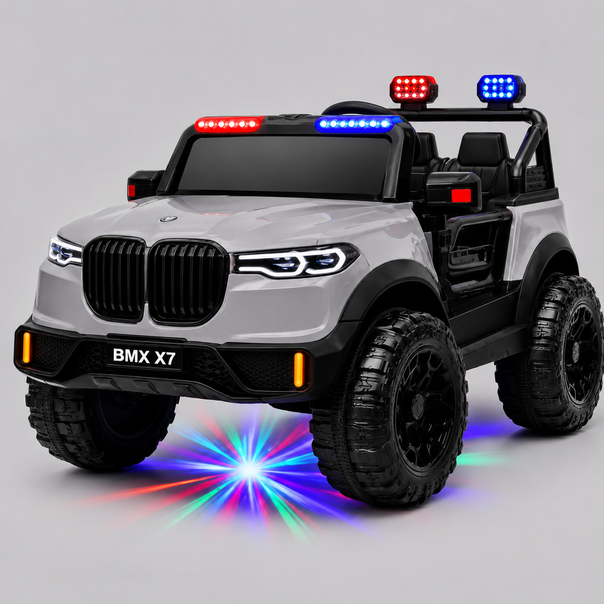 Kids 2-Seater Electric Car – Leather Seat Ride-On Jeep (M-27 GRAY)