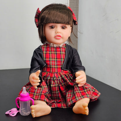 55cm Baby Silicone Doll – Lifelike Real Baby with Accessories | Bacha Toys