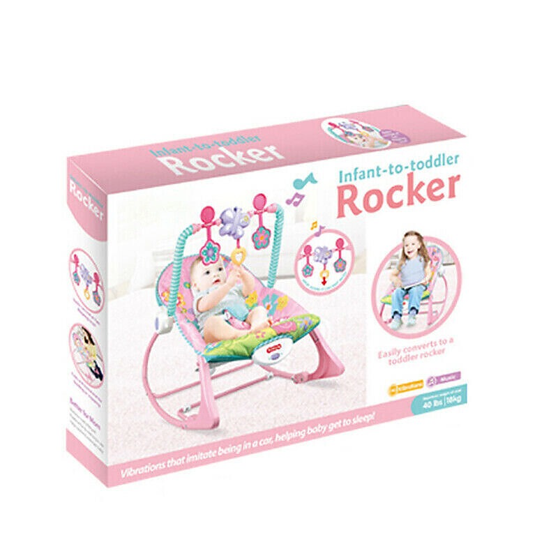 Baby Rocker – Infant to Toddler with Fold-Out Kickstand (0M+, 40 lbs / 18 kg) | Bacha Toys