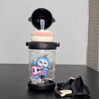 Plastic Water Bottle with Cup 650ml – Lightweight & Durable