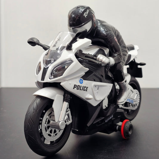 Police Moto Top Model 1:20 – Remote Control Motorcycle with 360° Spin, Lights & Sound | Bacha Toys