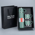 500ml Hot & Cold Water Bottle with 3 Cups – Family Travel Set