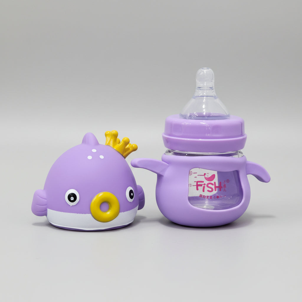 Baby Glass Feeder Purple 60ml – Safe, Compact & Comfortable | Bacha Toys