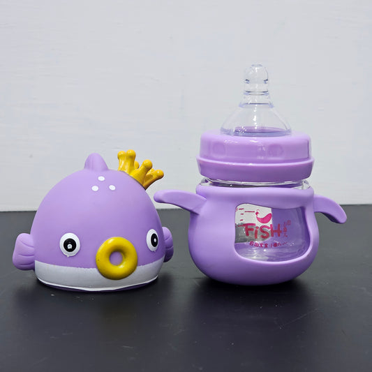Baby Glass Feeder Purple 60ml – Safe, Compact & Comfortable | Bacha Toys
