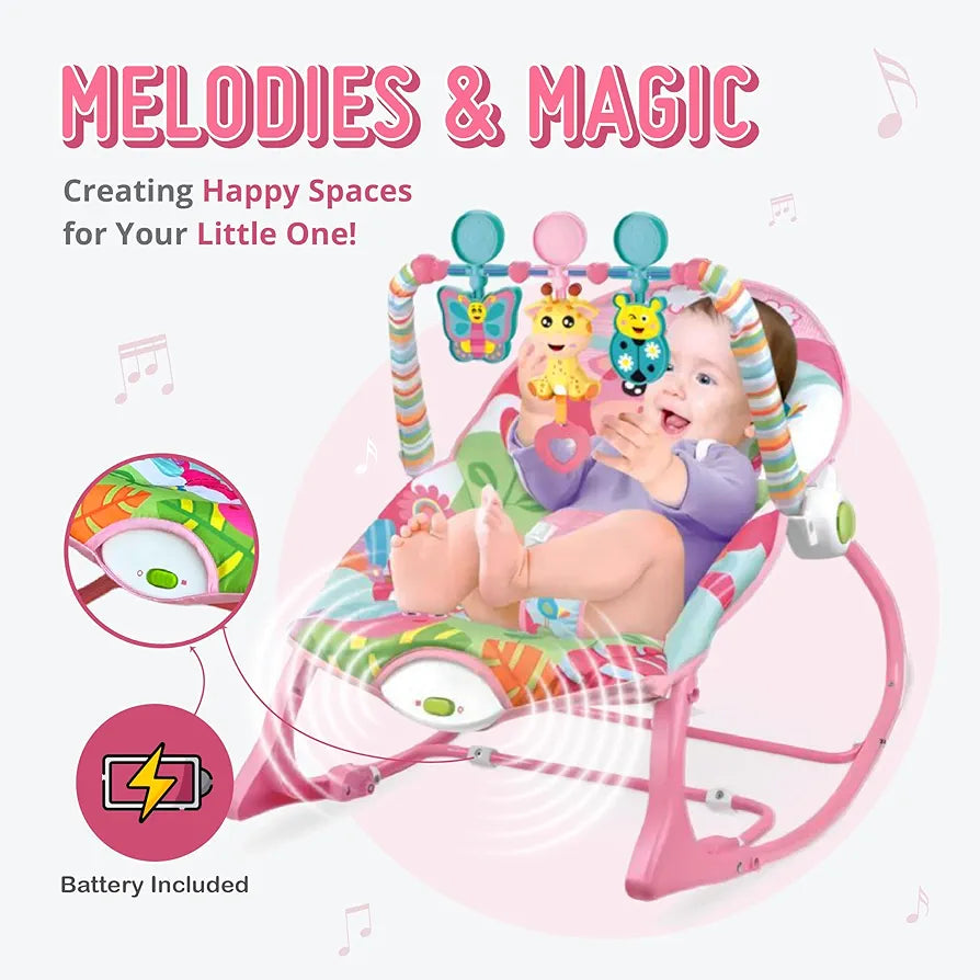 Baby Rocker – Infant to Toddler with Fold-Out Kickstand (0M+, 40 lbs / 18 kg) | Bacha Toys