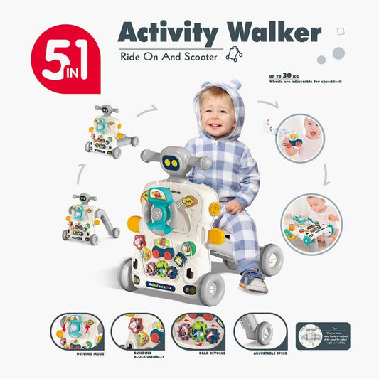 5-in-1 Baby Activity Walker with Music & Lights | Bacha Toys