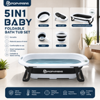 5-in-1 Foldable Baby Bath Set – Smart Temperature Bathtub with Complete Accessories